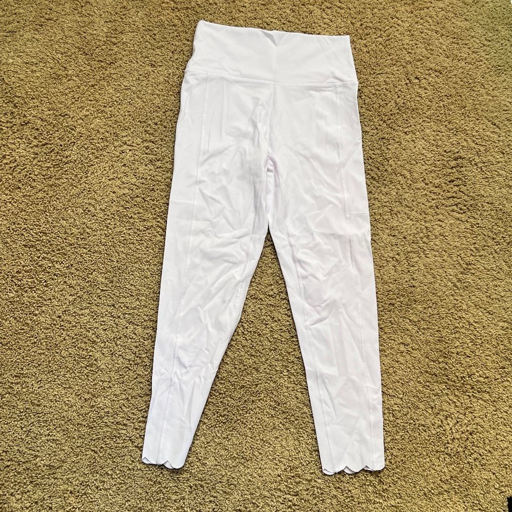 Lavender Aerie Leggings With Scalloped Hem